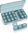 גלולת גלולות 3 פעמים A Day, 7 Day Pill Box - Acedada Weekly Travel Pill Container, Large Medicine Dispenser ויטמינים מקרה תוספי הולדר מארגנת
