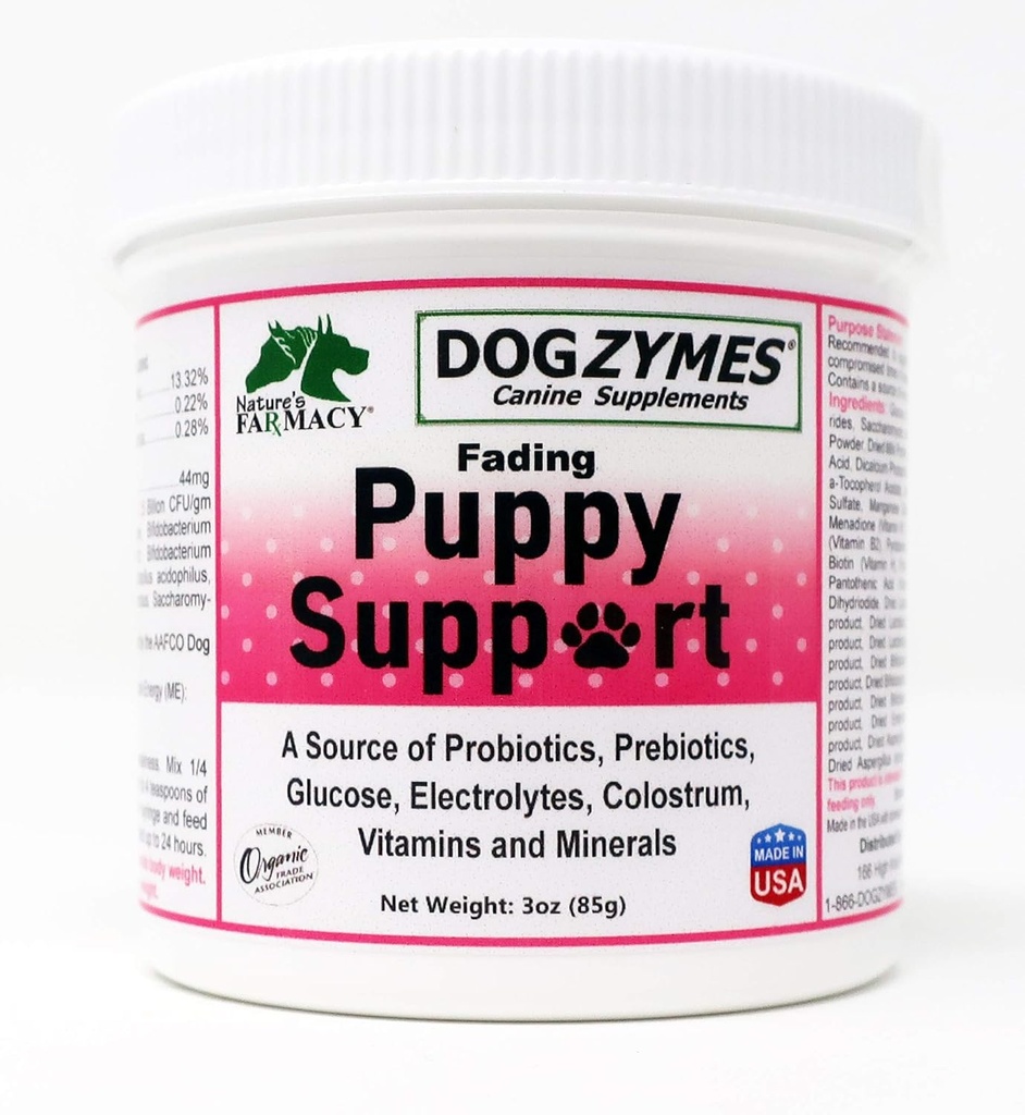 כלביםzymes Fading Puppy תמיכה Probiotics Prebiotics Enzy Glucose אלקטרוליטיתtes מינרלים לערבב 1 עד 16 עם מים (3 Ounce)