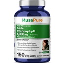 NusaPure High Absorption Triple Chlorophyll 1000 מ"ג 150 Veg Caps מתאים Vegetarians ו טבעונים, Non-GMO