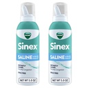 ויקיס Sinex SALINE Nasal Spray, Drug Free Ultra Fine Mist, Clear Everyday Sinus Voyageestion Fast, Clear Mucus from a Cold or Allergy, Daily Use 5.0 oz x 2
