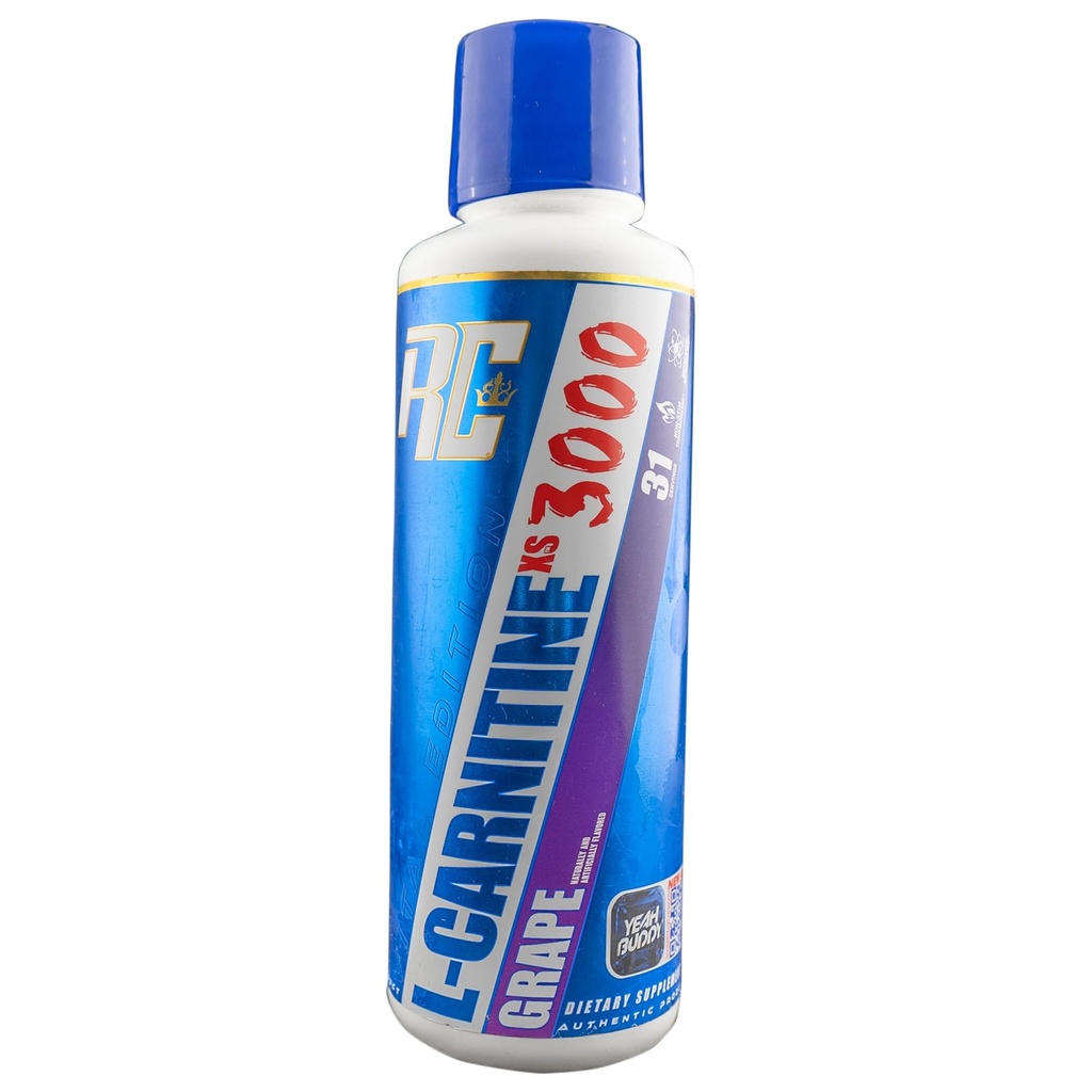 Ronnie Coleman חתימה סדרה L-Carnitine XS 3000 נוזל, Amino Acids Metabolism ו-Lean שריר תמיכה, Stimulant Free, Sugar Free, Zero Carbs, Grape, 16 Oz