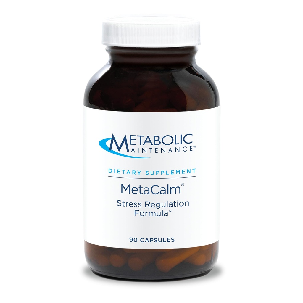 Metabolic Maintenance MetaCalm - GABA L-theanine תוסף עבור Calm, Sleep, and Stress Support, ויטמין B6, Active Folate, Magnesium & 5HTP Complex for Adults, Men and Women - 90 קפסולות