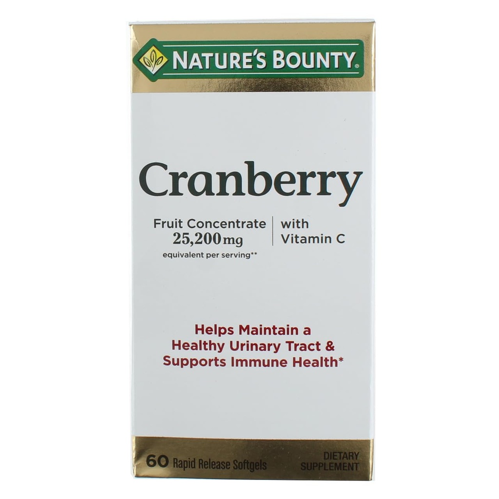 תוספי תזונה של Nature's Bounty Cranberry Dietary 60 Soft Gels