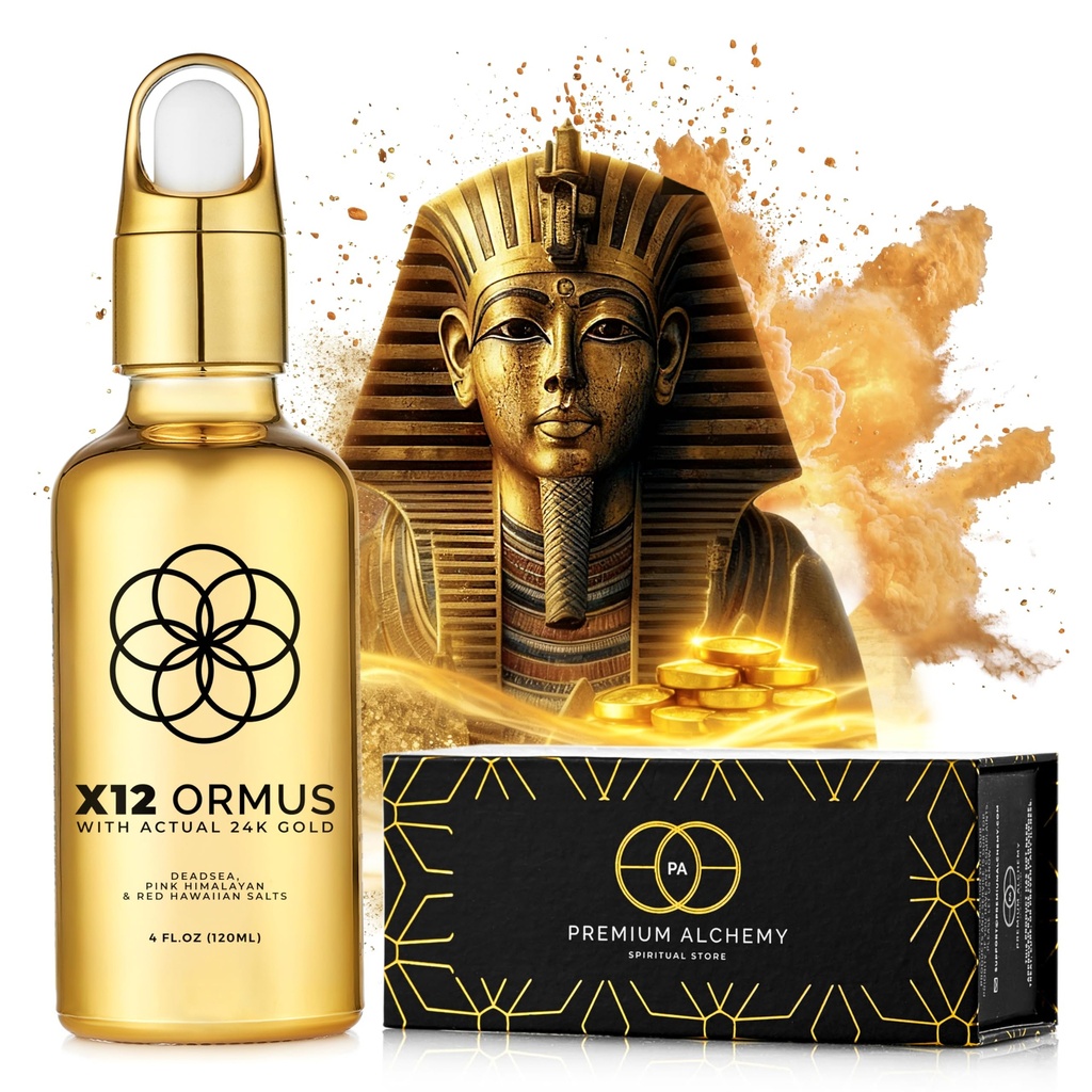 Ormus Monoatomic Gold Concentrate X12 - זהב נוזלי המיוצר על ידי Real Alchemists - 24k Food-Grade, ים המלח ומלח ההימלאיה - תומך Pineal Gland, Lucid Dreaming, מדיטציה