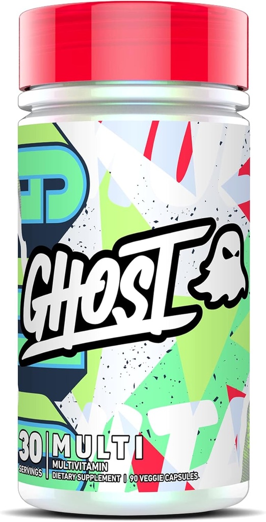 Ghost Multivitamin for Men & Women, 90 קפסולות - טעון עם 21 ויטמינים, מינרלים וחומרי תזונה מרכזיים - ויטמין A, ויטמין C, ויטמין C, ויטמין D & Zinc - חינם של גלוקוזטן, Soy & Sugar, טבעוני טבעוני טבעוני