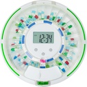 Ph Dispenser אוטומטי עבור Elderly עם אזעקה, Lock 28-Day תרופות Dispenser, 6 Dosage תבניות, Sound & Light התראות & מפתח עבור ויטמינים, תוספים (Clear Lid)