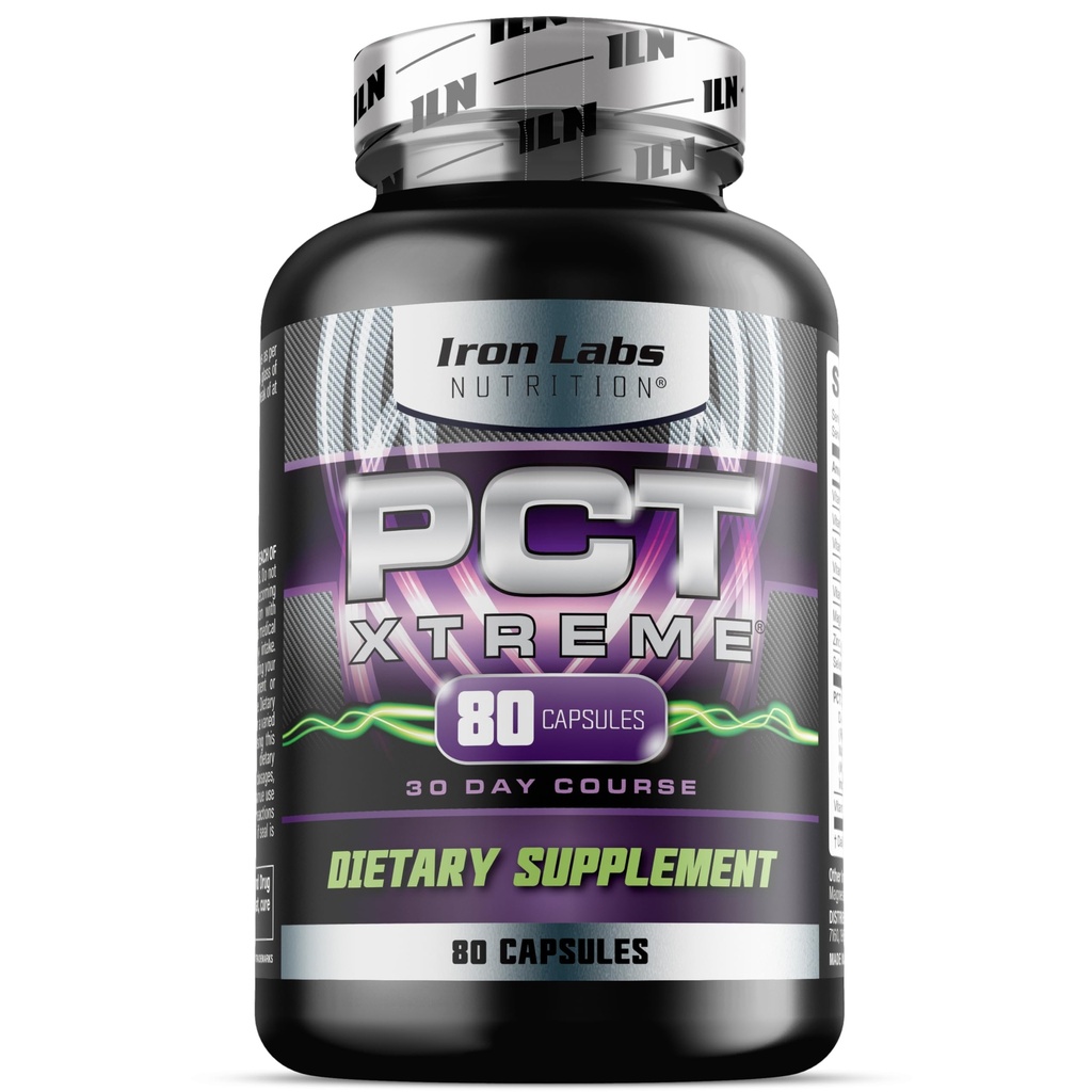 Iron Labs Nutrition PCT Xtreme - PCT תוסף לגברים - 30 יום קורס - פוסט מחזור תמיכה Booster (80 קפסולות)