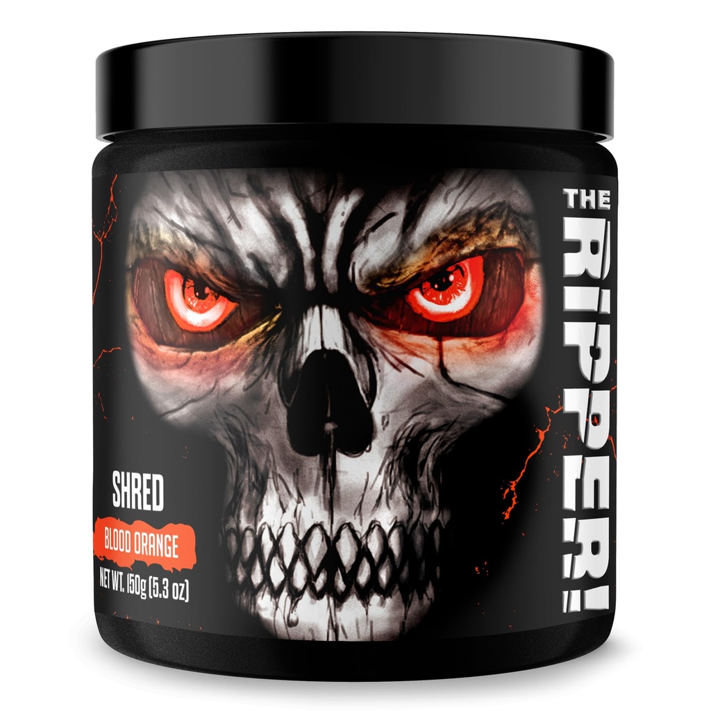 JNX SPORTS THE Ripper Shreding Thermogenic Fat Burner - Blood Orange 30 משרתים | Advanced Fast Acting Thermogenic Pre-Workout, Appetite Suppressant, אנרגיה קיצונית לגברים ונשים