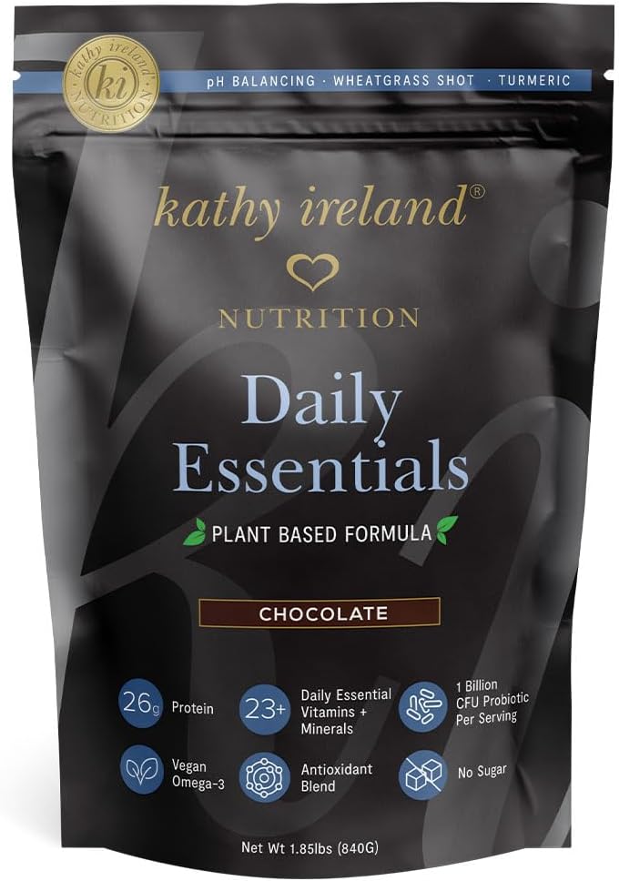 קאתי אירלנד תזונה יומית Essentials Plant-based Protein for Women, 26g Vegan Protein, Lean Meal החלפת - שוקולד