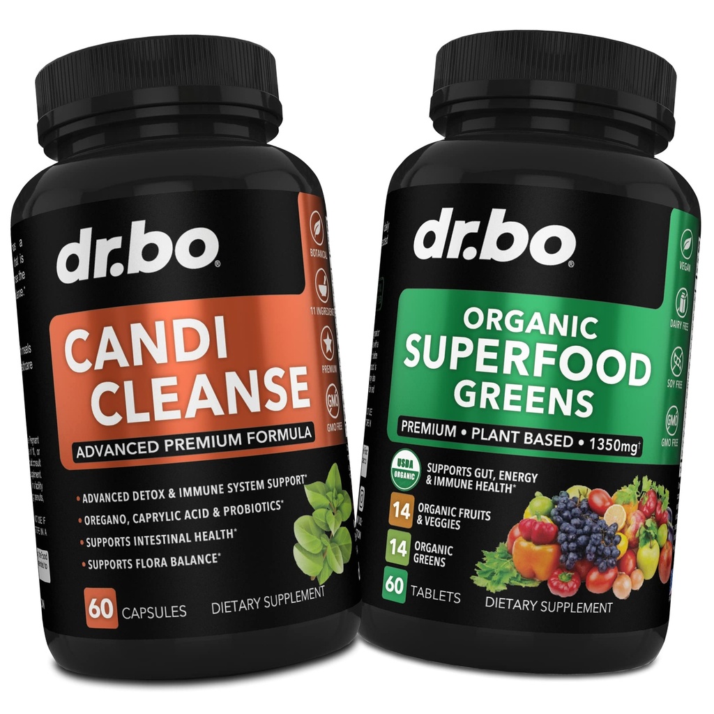 Candi Cleanse & אורגני Superfood Greens & פירות תוספי מזון - Oregano Balance Control Support תוסף ניקויser - Daily Energy Super Food Fruits & Veggies תוספי מזון ירקות פלוס