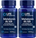תוחלת החיים של מלטונין IR/XR, 120 קפסולות (Pack of 2) - Immediate & Extended-Release for 7 שעות תמיכה - Night Time Supplement - Stay Asleep All Night Long - Non-GMO, Gluten-Free-Free-Free-Release for 7 Hours Support - Night Time Supplement - Stay Asleep All Night Long - Non-GMO, Gluten-Free Gluten-Free-Free-Free-Free-Free-Free Getten-Free-Free-Free-Free-Release