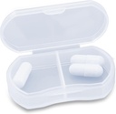 מקרה גלולה עבור Purse Small Pill Organer Portable Travel Daily Containers AM & PM Mini Pill Box ויטמין, שמן דגים, תוספת הולדר (1 PCS, White)