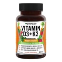 חומצה ויטמין D3 K2 קפסולות - 5000 IU D3 ו 100 mcg K2 - Cholecalciferol MK7 עם וggie פירות בלגן - ויטמין D2 עבור Immune System & Heart Health - Vegetarian, non-GMO, 90s Caps Caps Caps Box