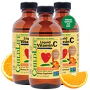 CHILDLIFE ESSENTIALS ויטמין C - תוסף נוזלי טהור ויטמין C לילדים, תמיכה במערכת החיסון, טעם גדול - פלאפור טבעי כתום, 4 Fl Oz (Pack of 3)