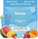 Nectar אנרגיה Booster - אורגני Caffeine, B12 & אלקטרוליטים - סוכר חינם & Zero Calorie - קפה בריא, משקאות אנרגיה & סודה אלטרנטיבה - הידרה ואנרגיה (Variety 18 אבקת Packets)