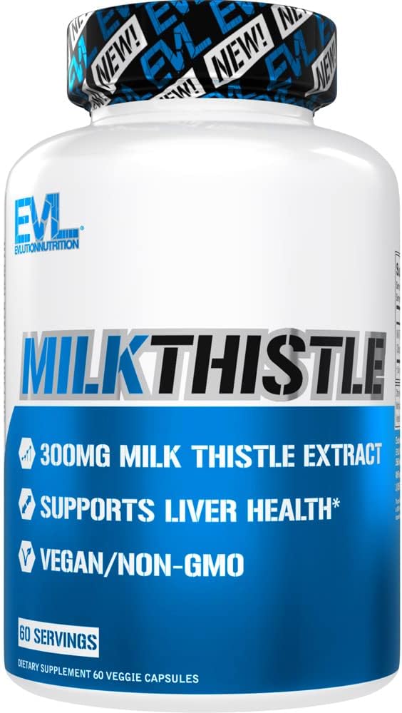 Evlution EVL Silymarin חלב זהtle כמוסות - תוספת עבור ניקוי Liver Optimal Livese Detox & תיקון - Herbal Liver תמיכה עם תוספת של חלב תמצית חלב טהור - 60 Non-GMO Veggie קפסולות