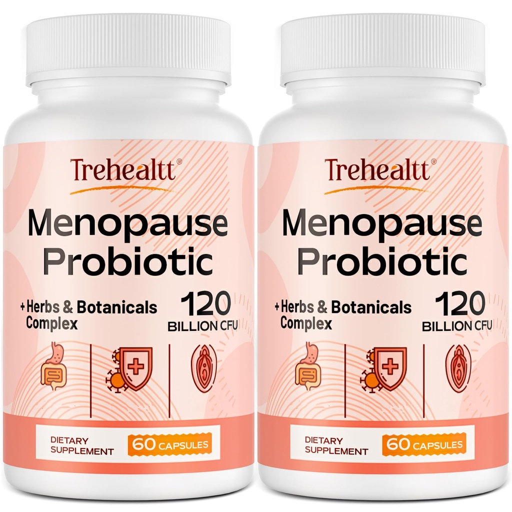 תוספי Menopause לנשים, 120 מיליארד CFU פרוביוטיקה, 13-in-1 Herbs & הבוטנים Complex, עבור הורמון Menopause, Hot Flashes, Night Sweats, Mood Swings, Sleep Disturbances, טבעוני 120 Caps