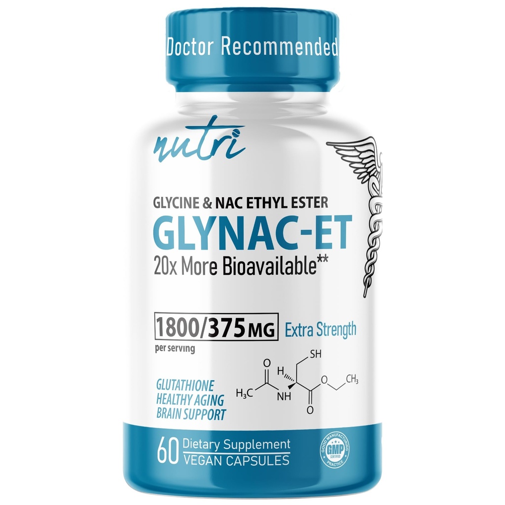 חומרים מזינים NAC Ethyl Ester + Glycine - תוספת כוח 375 מ"ג - NACET עם סלניום - 80% זמינות ביולוגית - N-Acetylcysteine - Anti Aging תוסף, Boost Glutathione - 60 קפסולות - צד שלישי נבדק