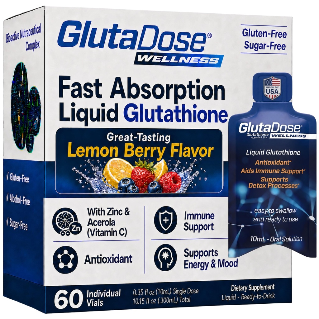 תוסף Glutathione נוזלי, לימבורי ברי פלמורד Acerola Energy Booster w/Zinc, Daily ויטמין & מינרלים, Zero Sugar Formulation, Everyday Auto-Immune Support for Adults, 0.34 floz, Pack of 60