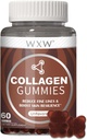 WXW hydrolyzed Collagen Peptides Gummies לנשים, Non-GMO Anti-Aging פורמולה עם ביוטין, Zinc, ויטמין C & E לשיער, עור וציפורים | 60ct,Vanilla Unflavored פורמולה עם biotin, Zinc, ויטמין C & E לשיער, עור וציפורניים | 60ct,Vanilla Unflavored