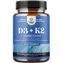 ויטמין D3 עם K2 MK7 תוספת - ויטמין D3 2000 IU Tablet ו-K2 עבור Immune תמיכה העצם בריאות הלב המשותף תמיכה בעצמות העצם ו- Mood Boost - מערכת VIT Immune - הרוזן 60