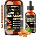 6in1 נוזל Turmeric Curcumin עם ג'ינג'ר, Berberine לחלץ, Ceylon Cinnamon, Bitter Melon, Black Pepper - Drops Extracts Extract - 2FL oz - 60 משרתים