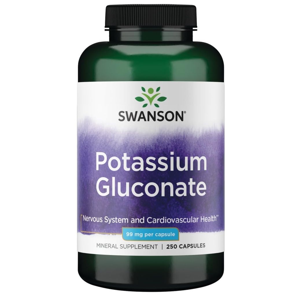 Swanson Potassium (Gluconate) 99 מיליגרם 250 קפסולות