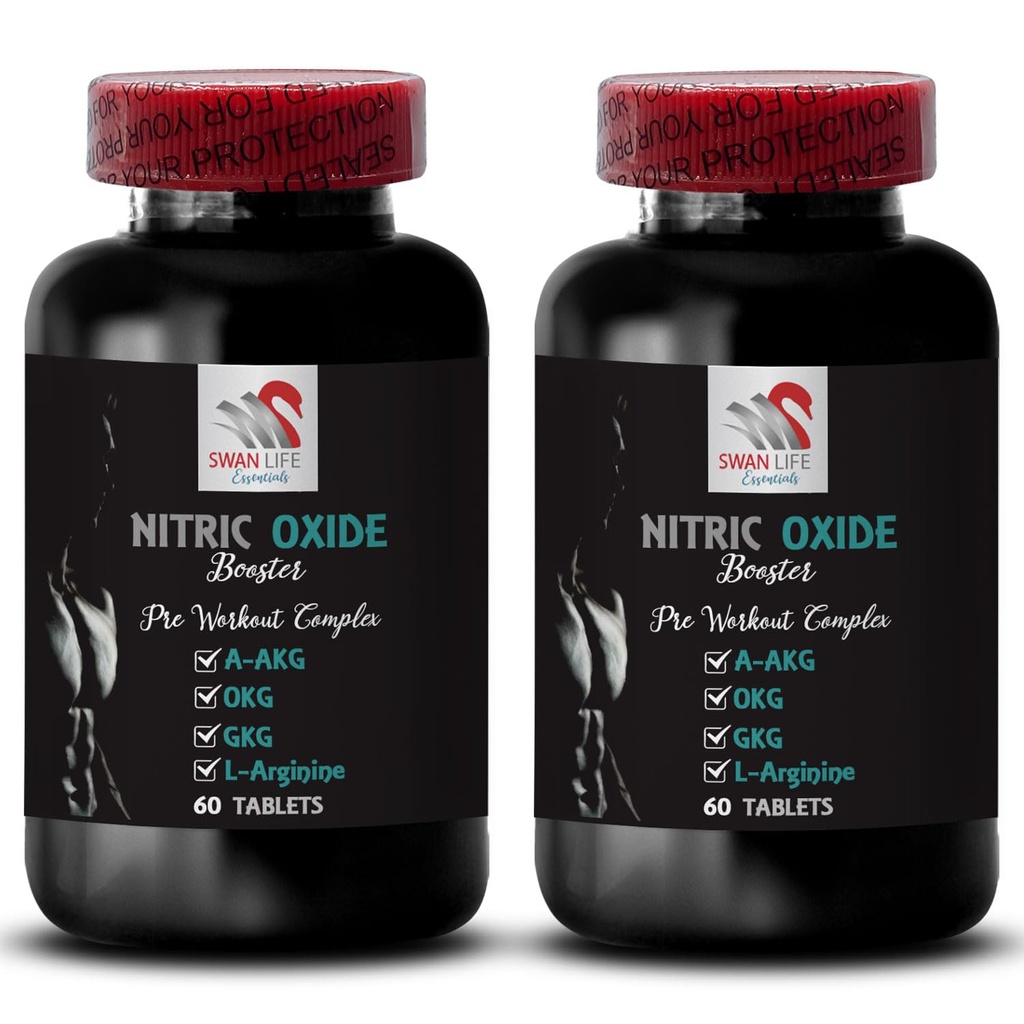 Nitric oxide booster supplement - NITRIC OXIDE BOOSTER - Strength formula, Energy focus, Training focus, Pump mix, Exercise fuel, Activity enhancer, Power formula, Workout recovery 2 Bottle 120 Tabs