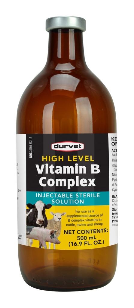 Durvet 063404 High Level ויטמין B Complex Yellow.500 Ml