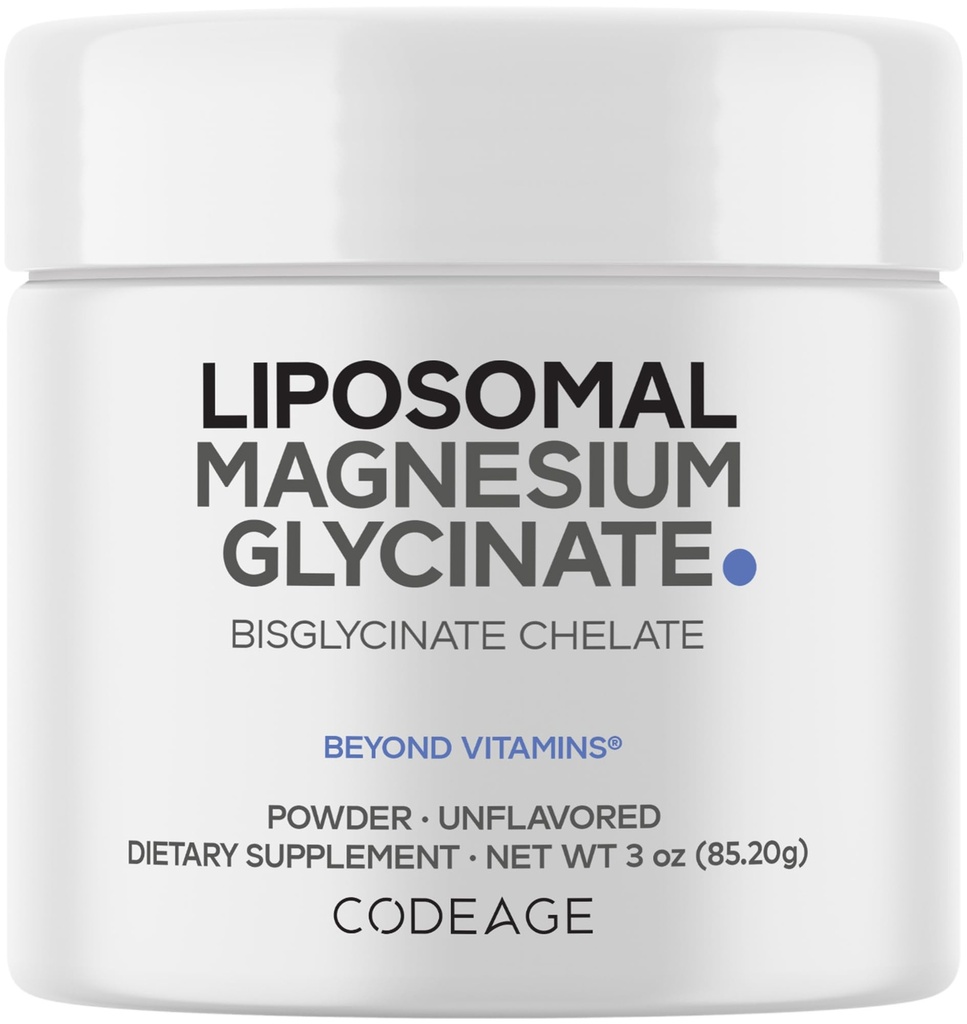 Codeage Magnesium Glycinate אבקת תוסף, 2-Month Supply, Bisglycinate Magnesium Chelate, Unflavored, Liposomal Delivery, Chelated Magnesium אבקה מינרלים, non-GMO טבעוני, 3 ozozium Chelate, 3 ozozozozozozozlavored, Unflavored, Liposomal Delivery, Chelated Magnesium אבקת אבקת מינרל, 3 ozGMO טבעוני, 3 oz