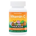 Natures Plus Animal Parade Sugar-Free Children's ויטמין C, Natural Orange Juice Flavor - 90 Chewable Animal Shaped Tablets - Immune Support - Gluten Free - 45 משרתים