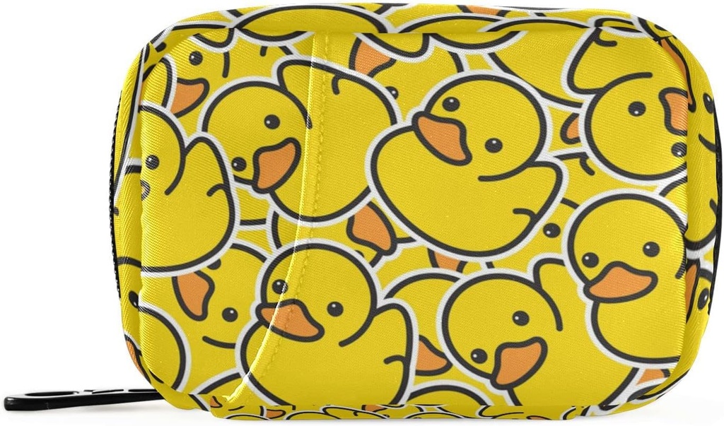 Pill Box Yellow Duckקריקטורה 7 Day Pill Case Travel Pill Productionser Bag with Zipper Portable Weekly ויטמין Medicine Supplementer Pouch Bag