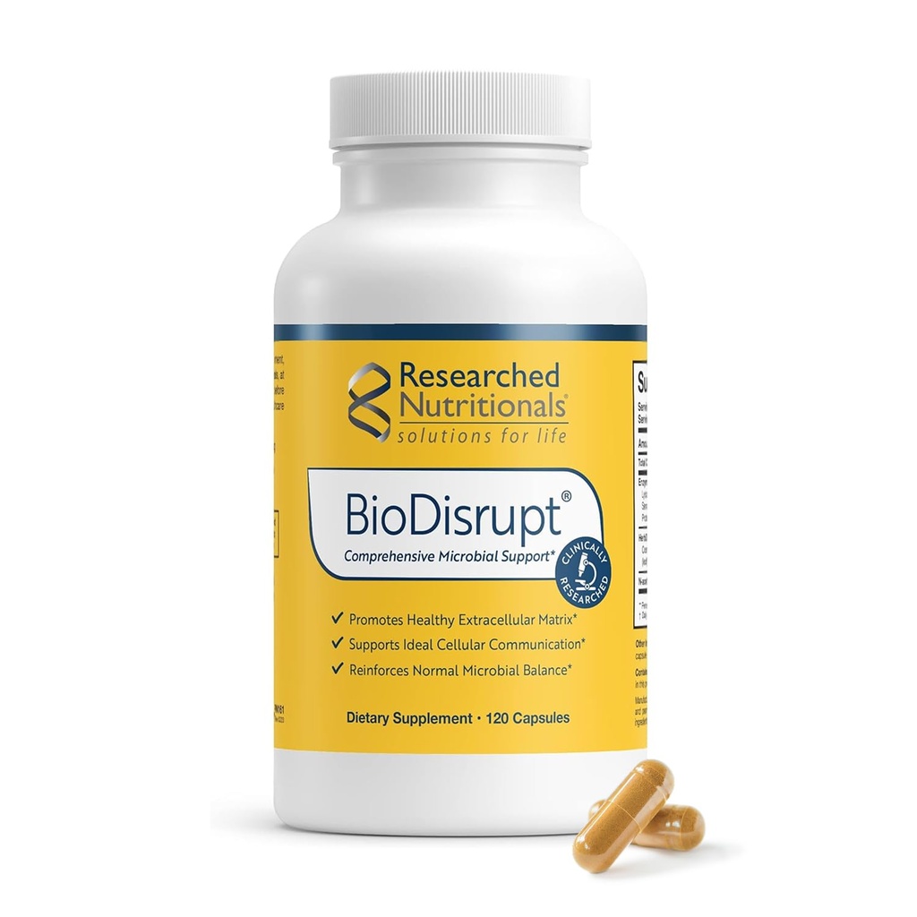 דיאטות מחקר bioDisrupt - Disrupt biofilm Matrices - קלינית מחקר פורמולה עם EnzymesDisrupt Enzyme Band, Cranberry Extract & N-Acetyl Cysteine (120 קפסולות)