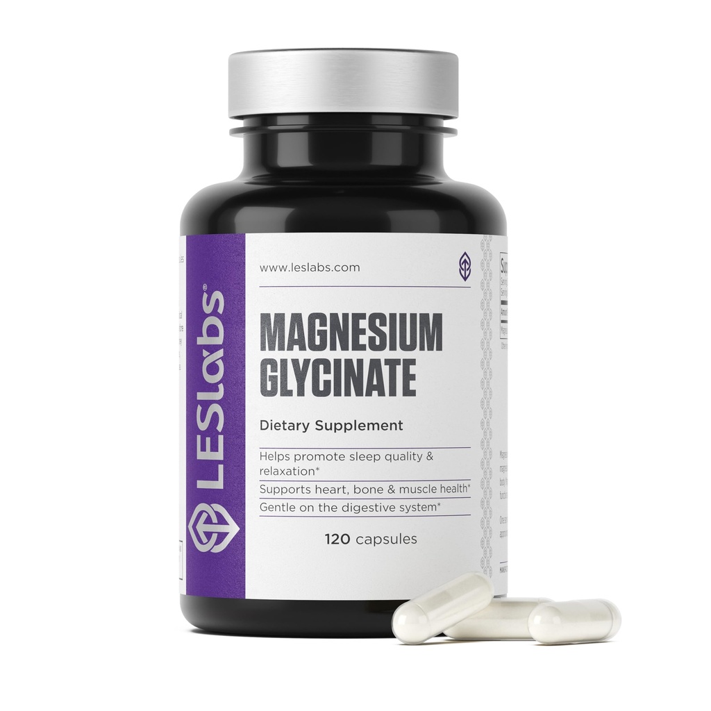 מעבדות Magnesium Glycinate - תמיכה שינה מנוחה, בריאות הלב, הקלה מתח, Metabolism, Nerve & שרירים פונקציונלי, Gentle על מערכת העיכול - non-GMO - תוספי 120 קפסולות