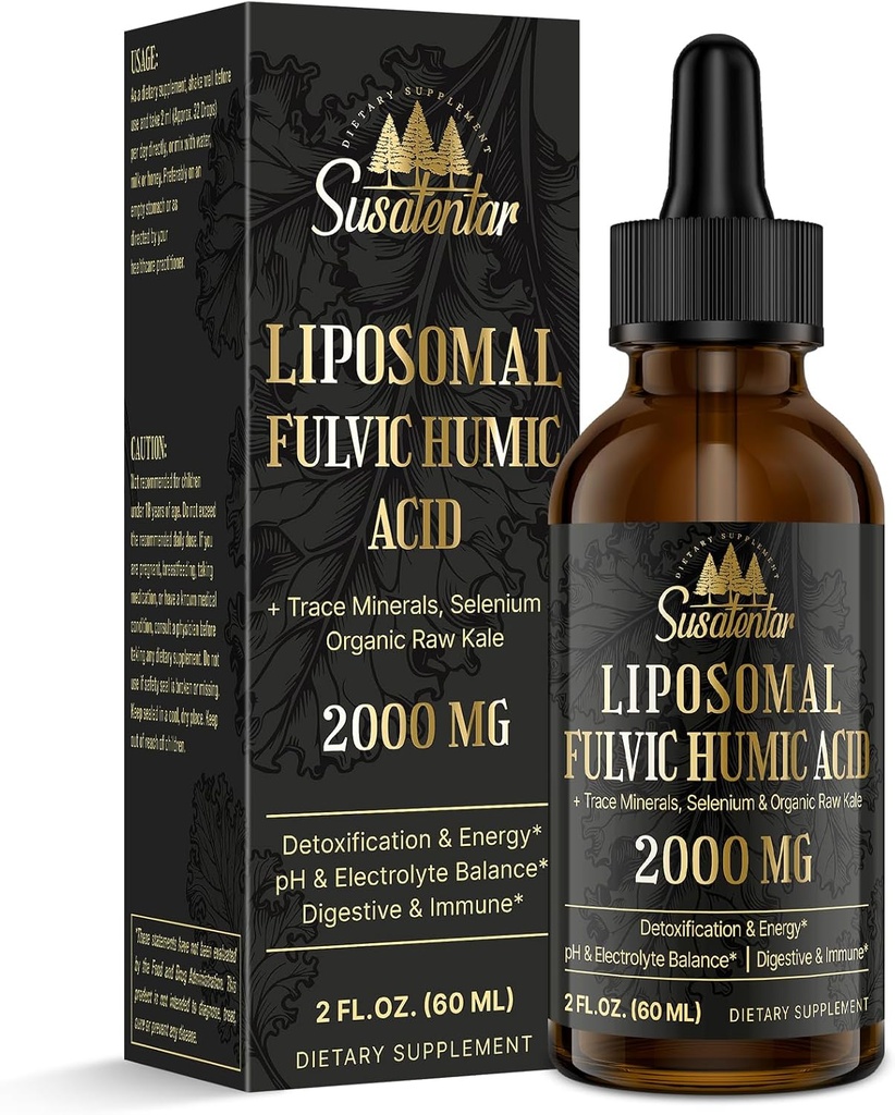 Trace מינרלים Electrolytes טיפות 2000 MG | נוזל Liposomal Fulvic Acid תוסף | 85+ Trace מינרלים | הידרציה | Detoxification | אנרגיה | pH | איזון | Immunity | 2 Oz | 85+ Trace מינרליםs