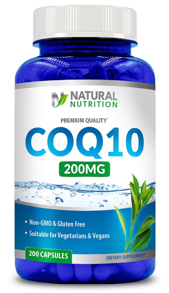 Generic Natural ויטמין Coq10 200 מ"ג, 200 קפסולות, קיצור מהיר - Gluten Free & non-GMO