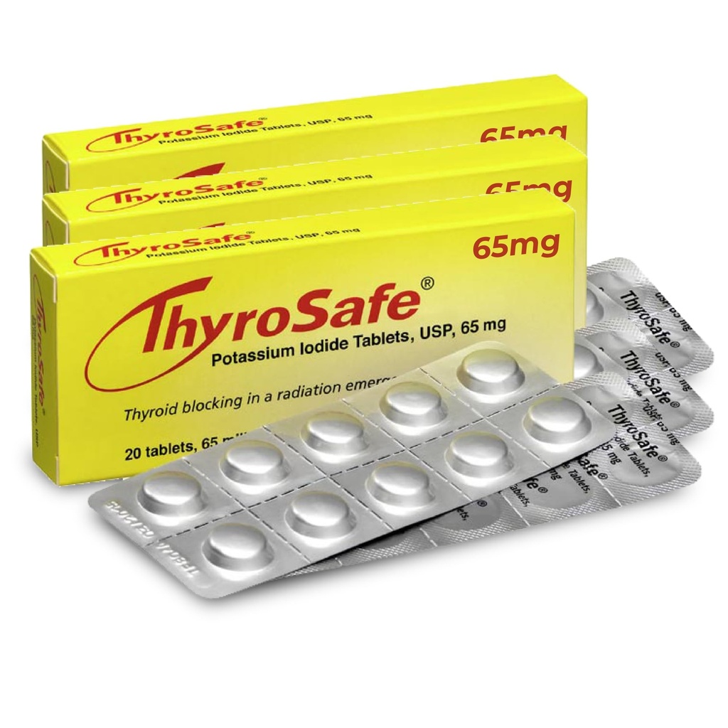 65mg Potassium Iodide Tablet (60 Pack) - מגן על Thyroid שלך מפני קרינה גרעינית