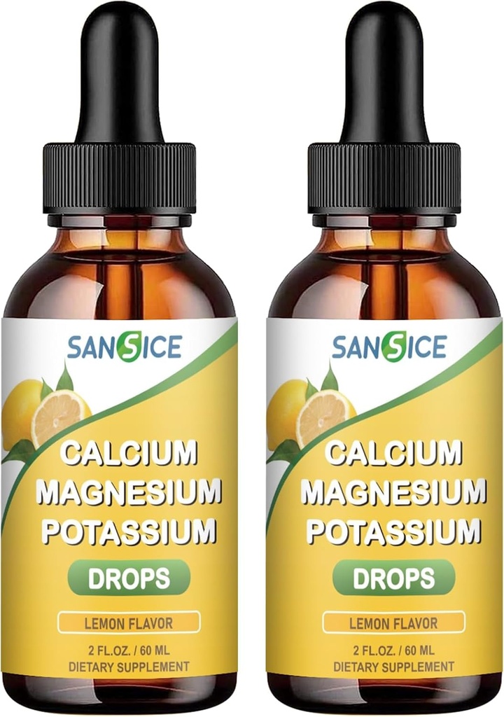 Calcium Potassium Magnesium נוזל טיפות - גבוה Absorption Magnesium Glycinate Complex נוזל-Mineral תוספת עם 600 מ"ג Calcium 1000 מ"ג פוטאסום עבור אנרגיה Sleepation 2 Pack