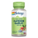 SOLAרי קייאן Garlic 540 מ"ג - קייאן פפר וגרליק תוספי מזון עם Capsaicin - אספקת 40,000 יחידות חום - פרויקט Non-GMO מאומת, טבעוני, 60 ימים להבטיח - 100 משרתים, 100 VegCaps