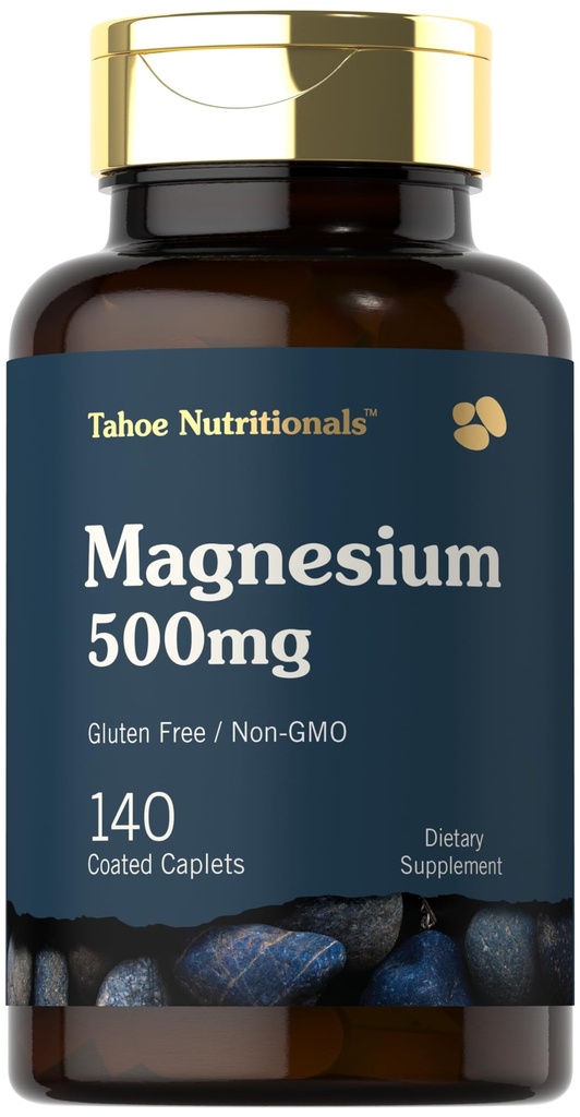 דיאטות טאהו Magnesium | 500mg | 140 Coated Caplets | Non-GMO ו- Gluten Free Supplement