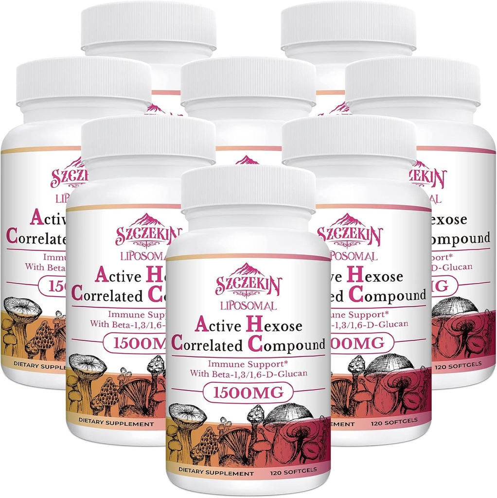 1500 מ"ג Liposomal Active Hexose Cor Related תוסף,960 Soft Gels Beta-Glucans עם חומרי חילוף טבעיים, מערכת החיסון, הפונקציה Liver, לשמור על T-Cell & Killer Cell Activity