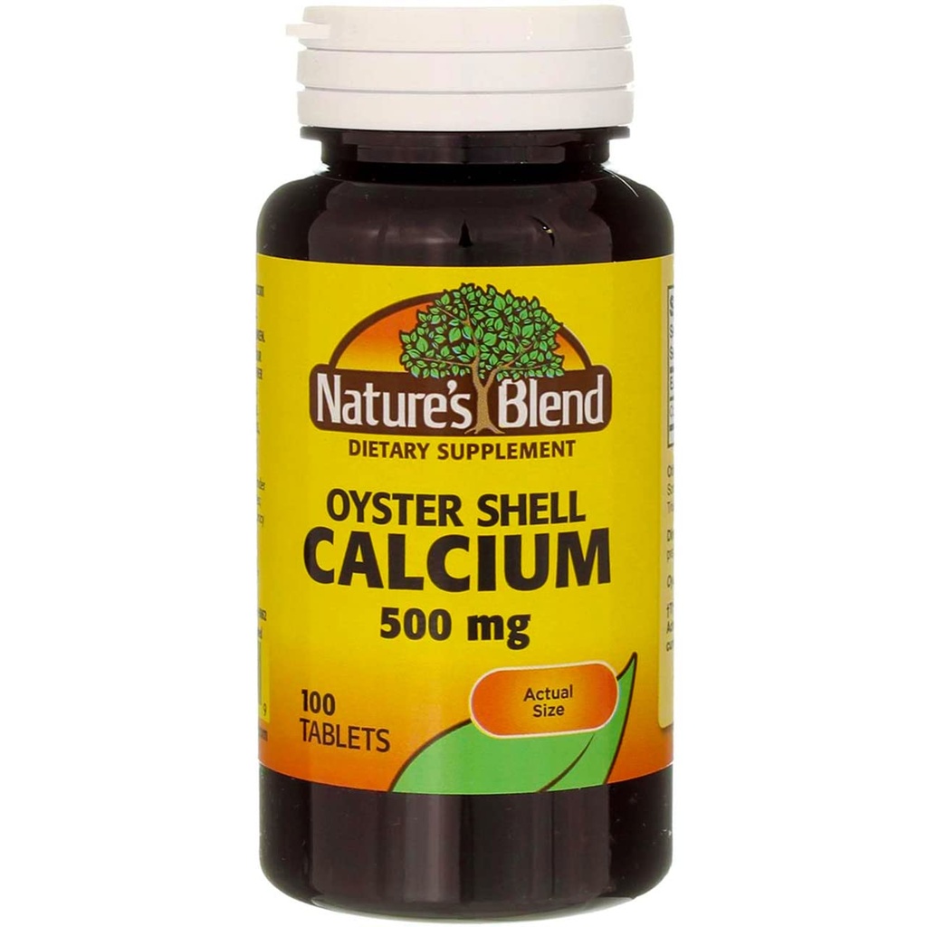 The Nature's Bell Oyster Shell Calcium 500 מ"ג טבליות - 100 ct, Pack של 2