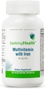 מחפש בריאות Multivitamin עם ברזל, 45 מ"ג Chelated ברזל, ויטמין B פעיל פלוס L-5-MTHF, תומך מערכת החיסון בריאה וייצור אנרגיה, קפסולות צמחוניות (120 קפסולות)
