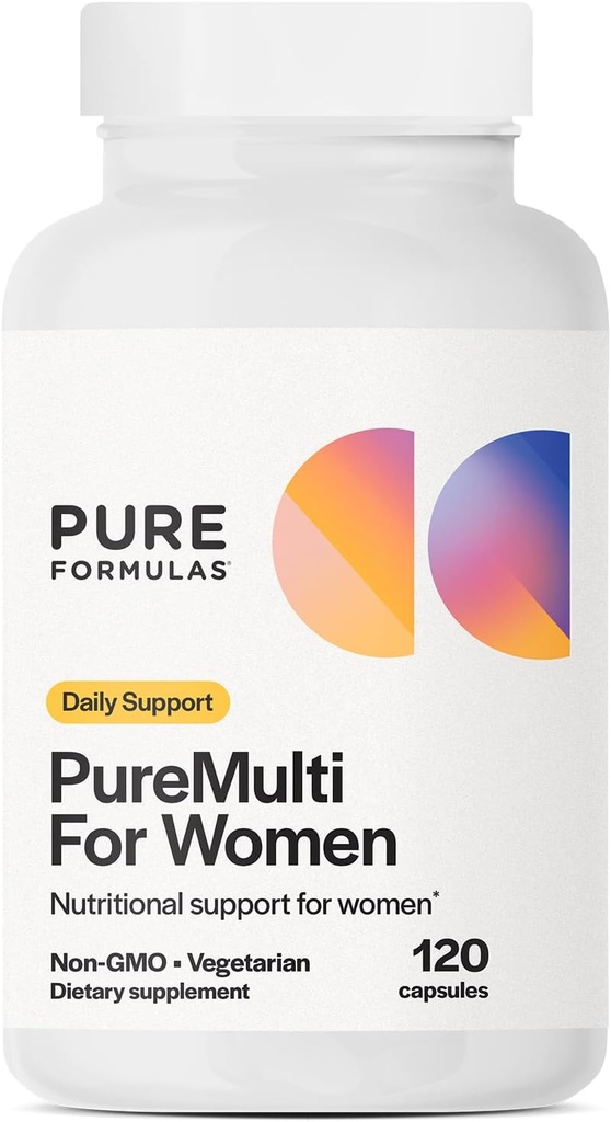 PureFormulas PureMulti עבור נשים - מקיף Multivitamin לנשים עם חומרים מזינים חיוניים נשים תמיכה צמחית נשים דיילי Multivitamins לתמיכה תזונתית non-GMO - 120 קפסולות