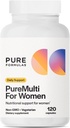 PureFormulas PureMulti עבור נשים - מקיף Multivitamin לנשים עם חומרים מזינים חיוניים נשים תמיכה צמחית נשים דיילי Multivitamins לתמיכה תזונתית non-GMO - 120 קפסולות