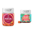OLLY לייזר Focus Gummy 36 Count and Teen Girl Multi 70 Count ברי מילון