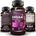 Dream Natural Sleep Supplement for Adults - Goodbye Sleep, Wake Rested - Non Habit Sleep קפסולות חינם מסוכר, פחמימות - מלטונין, מגנזיום, 5HTP, L-theanine, GABA- Non-GMO 60 גלולות שינה