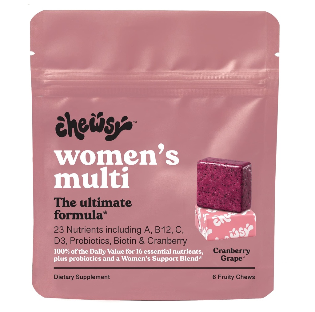 Chewsy - Women's Multivitamin Chews - Immune and Energy Support, ויטמינים C, B12, A, D, E, Folic Acid, Probiotics, Biotin - 6 ימים אספקה